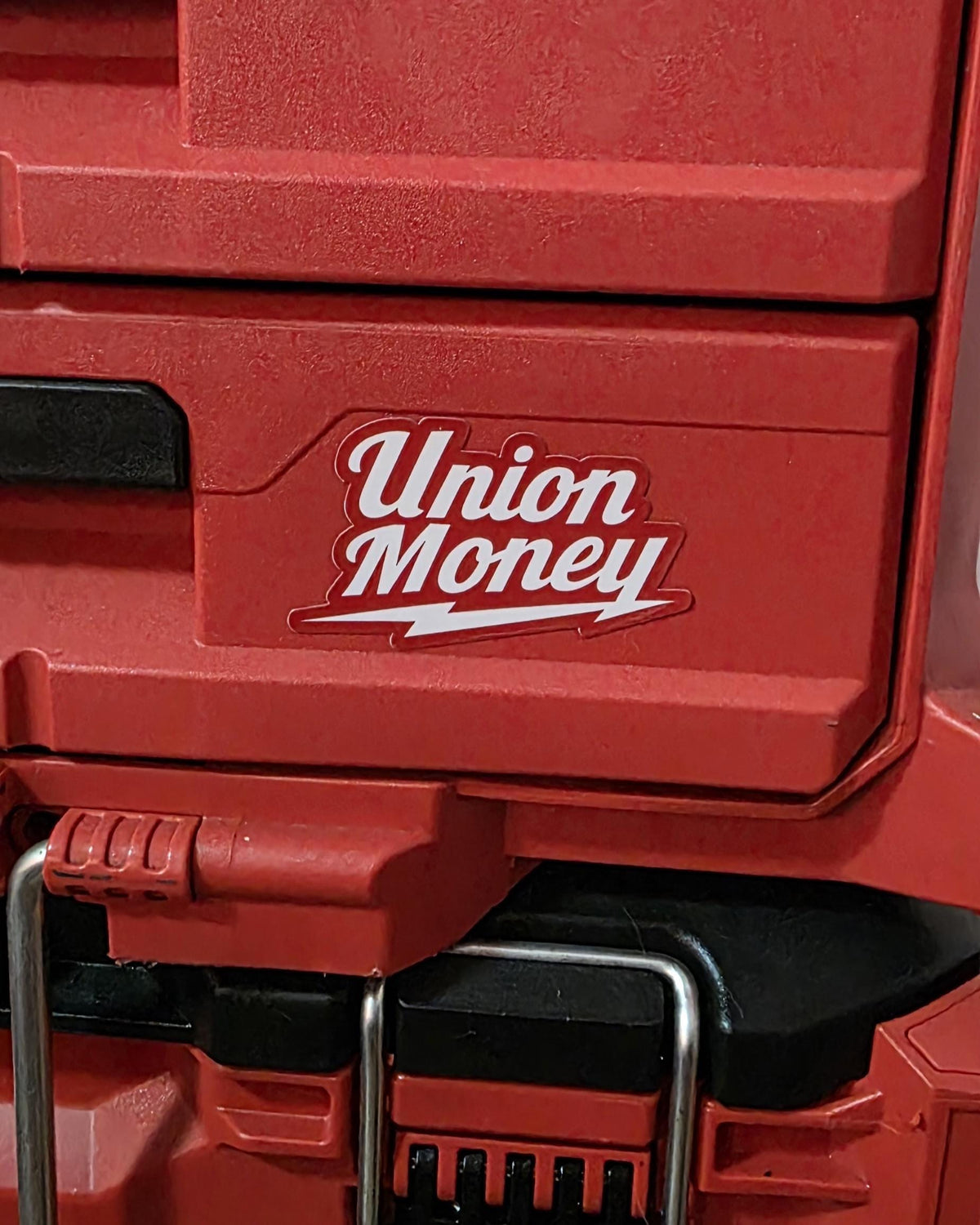 Union Money Hard Hat Sticker – Waterproof Vinyl Decal for Work Gear