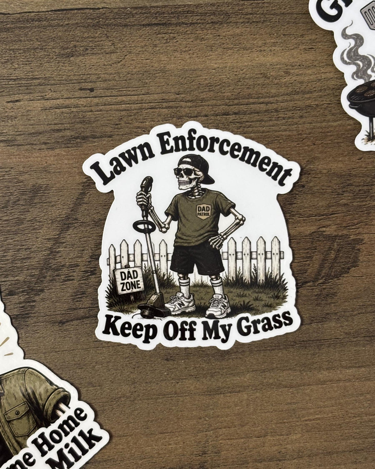 Skeleton Dad Sticker Pack, Funny Grill, Lawn, Milk Dad Jokes (Waterproof Vinyl)