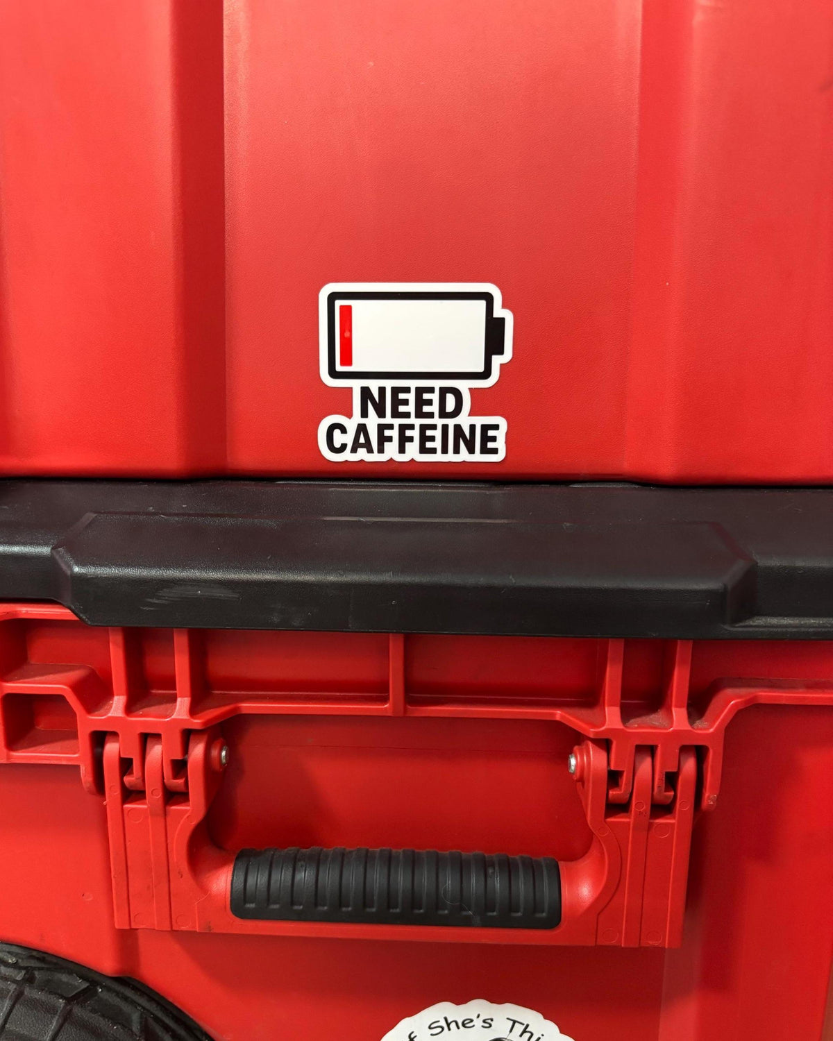 Low Battery Need Caffeine Sticker | Waterproof Vinyl Decal