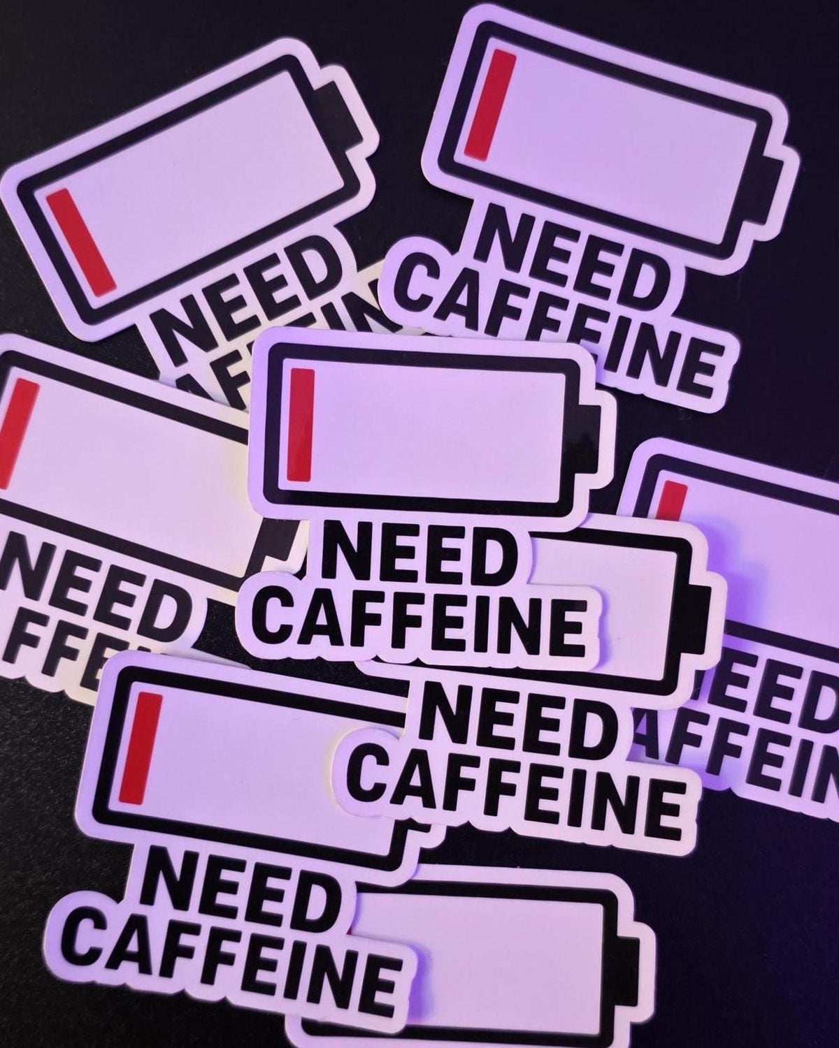 Low Battery Need Caffeine Sticker | Waterproof Vinyl Decal